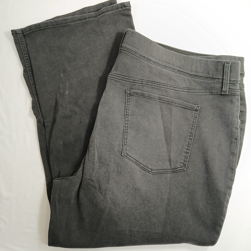 Terra & Sky Faded Black Pull On Bootcut Jeans Womens Size 4X